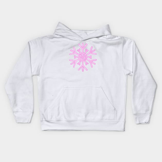 Snowflake (pink) Kids Hoodie by calenbundalas